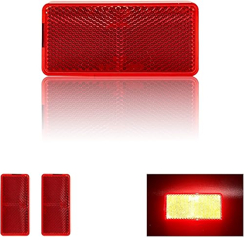 Miniatura 6 de Reflector de 3.73 x 1.73 pulgadas (3.73 x 1.732 pulgadas), rectángulo de seguridad, impermeable, para buzón de entrada y remolque