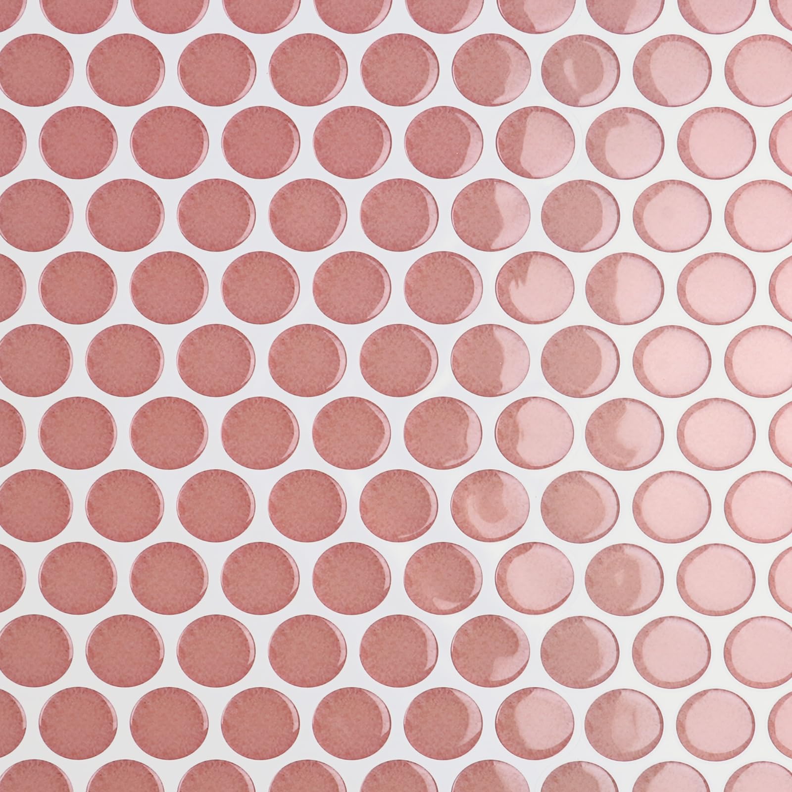 CRE8TIVE Azulejos Adhesivos Rosa Redondo 16 Piezas Vinilos Azulejos Autoadhesivo Mosaico Adhesivo Azulejos Adhesivos Cocina Moderno Cenefas Adhesivas Baño Impermeable Baldosas Lavadero 30.5 x 30.5cm