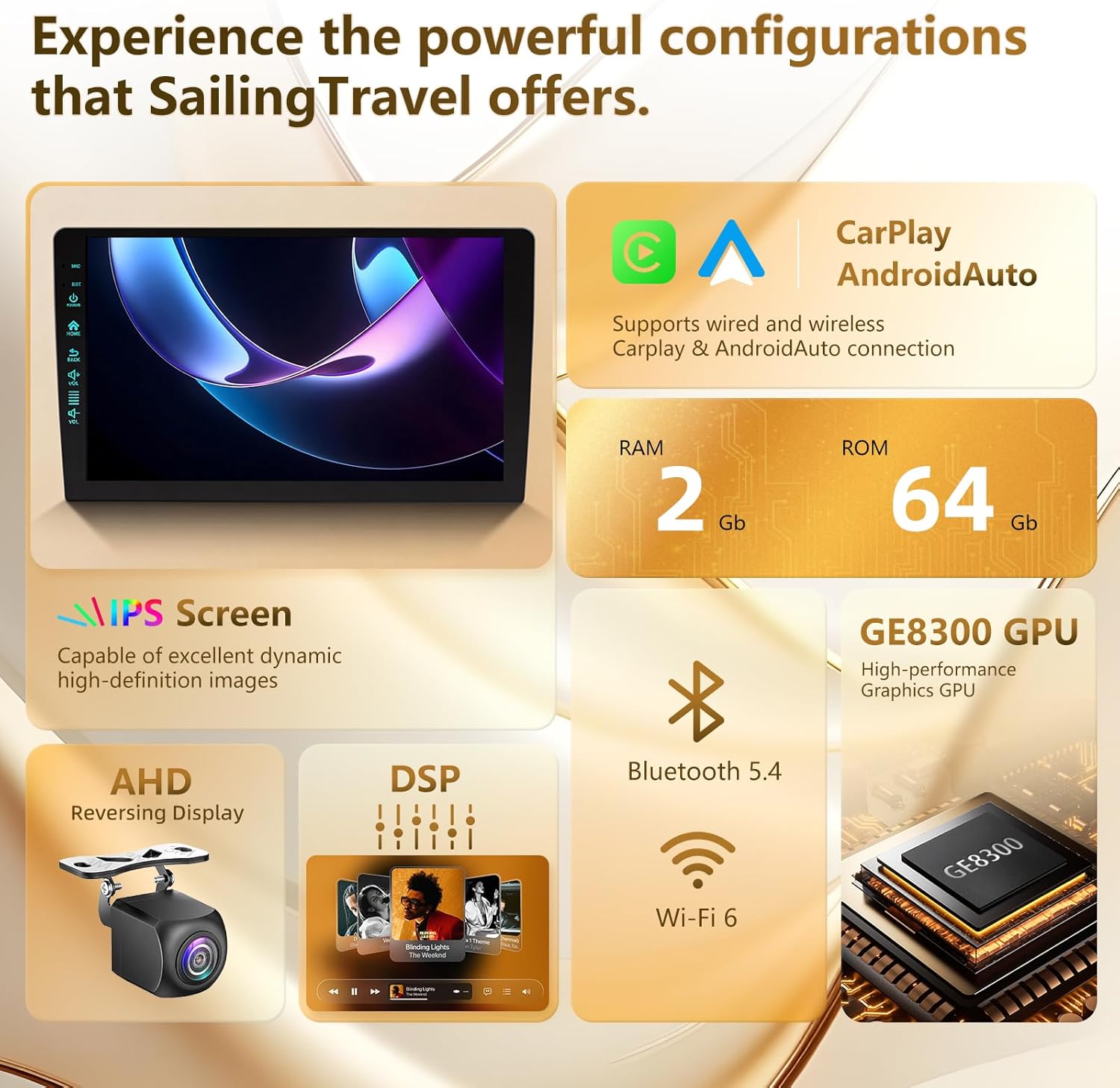 Car Radio Stereo for Jeep Wrangler JK 2007-2018 Dodge Ram 2009-2012, Android 13/ 10inch QLED IPS Touch Screen/Wireless Carplay/Android Auto/Bluetooth/GPS Navigation/WiFi/5G/1080P Back-up Camera/SWC/FM