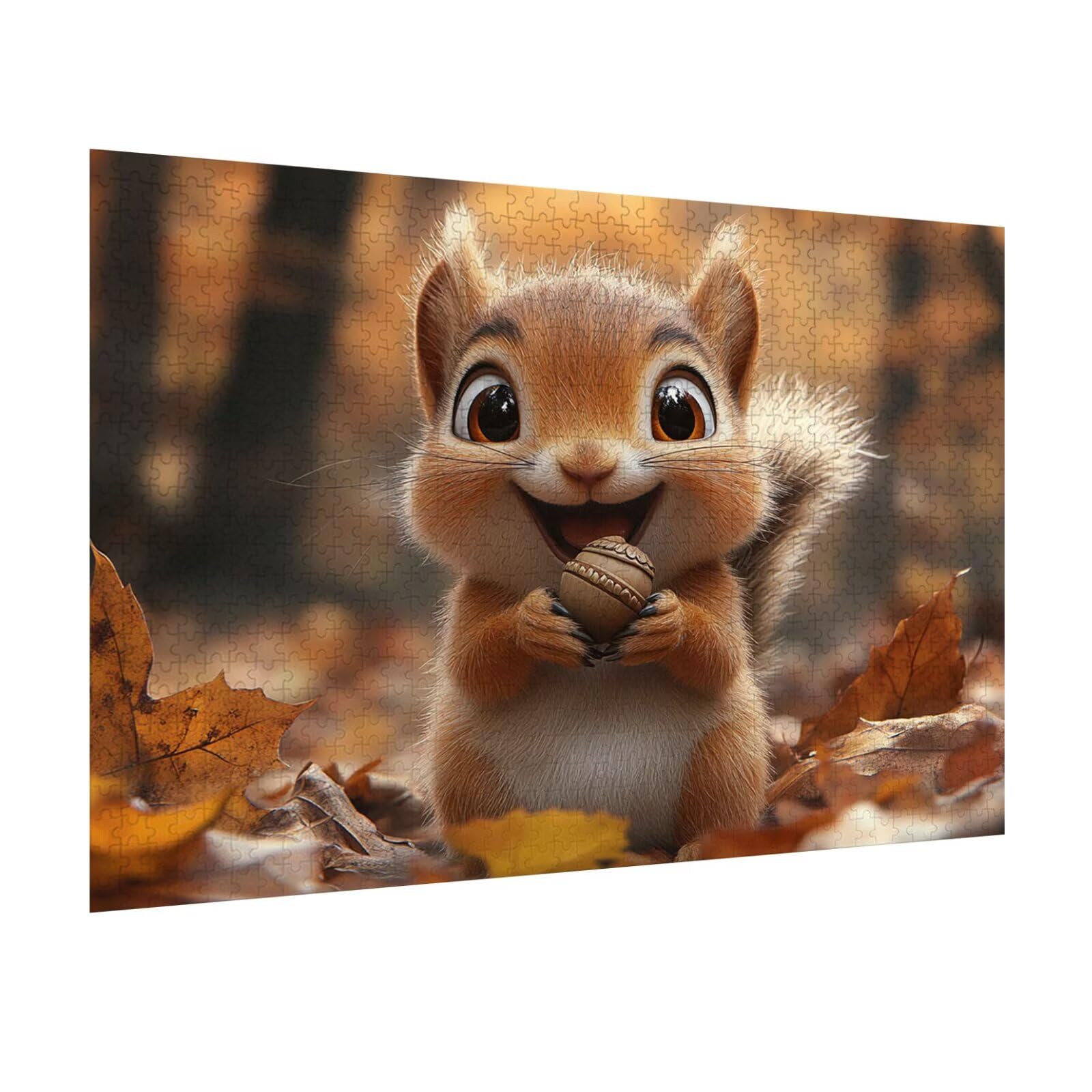 Puzzle 1500 sztuk Wiewiórka Trudne Drewniane Puzzle n-797