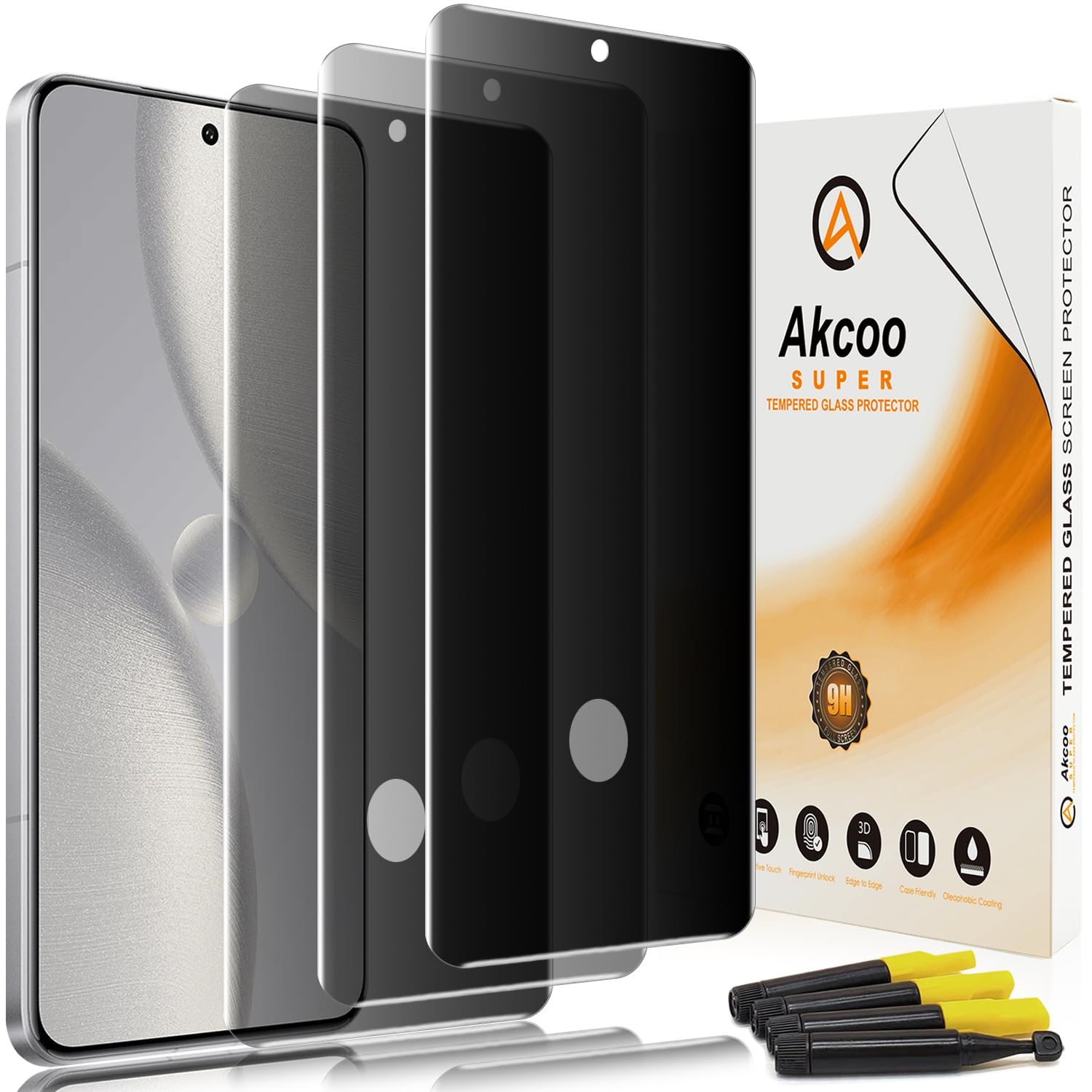 Protector de pantalla de privacidad para Xiaomi 15 Ultra, vidrio templado, juego de 3 unidades, antiespía, resistente a los arañazos, compatible con identificación de huellas dactilares, tacto