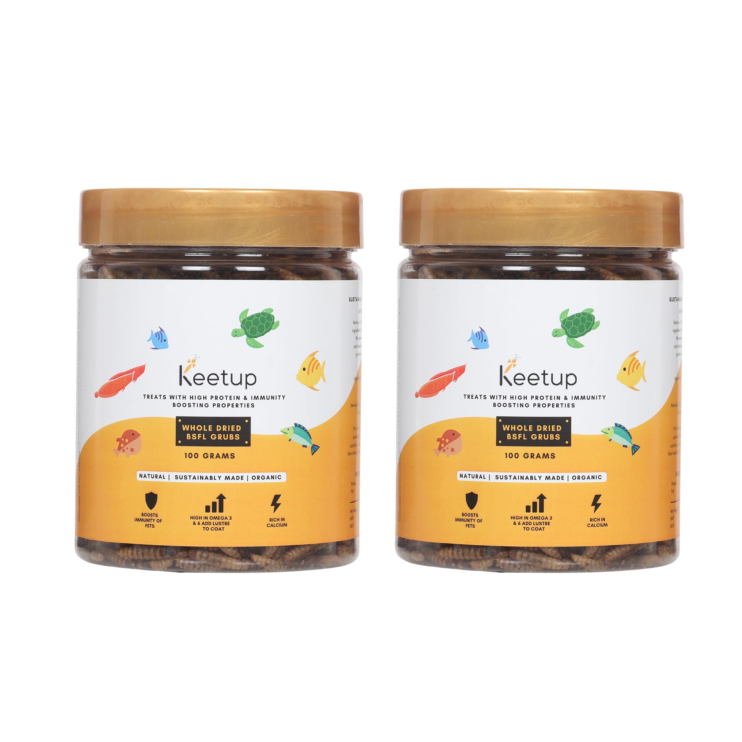 KEETUP Dried Black Soldier Fly Larvae Treat Fish Food(100 Gram) For Arowana Oscar, Flowerhorn & Other Carnivorous Fishes Omega 3 & 6, 50X Calcium Than Worms Pack Of 2, All Life Stages (B0CP3QH3T1) Amazon Price History, Amazon Price Tracker
