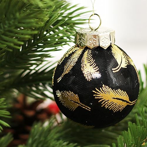 Miniatura 5 de MSUIINT 25 bolas de Navidad, 2.4 pequeñas bolas de Navidad inastillables para árbol de Navidad, bolas colgantes con purpurina para árbol de Navidad,