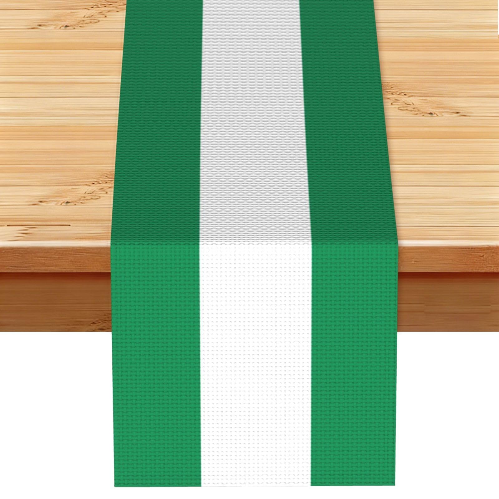 Flag of Nigeria Printed Table Runner 13 x 72, Wrinkle Resistant Decor for Dining Table Coffee Table Fireplace