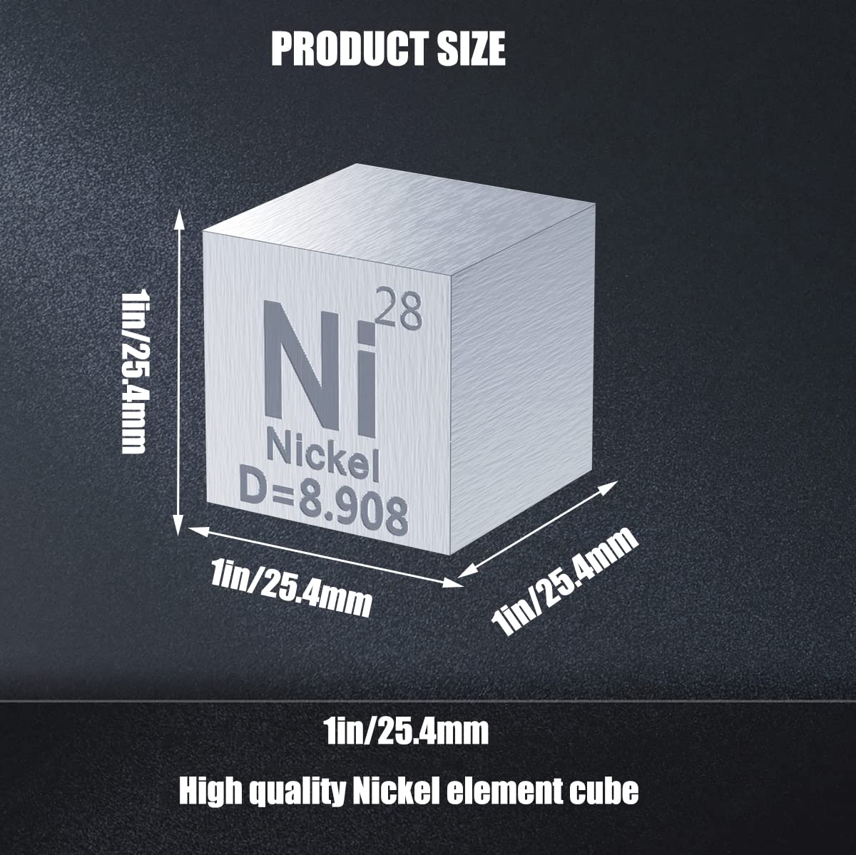 Nickel-Würfel (Ni) 10 Mm Poliert – 99,9% Reinheit Laborqualität, Vakuumversiegelt, Für Experimente & Sammlungen