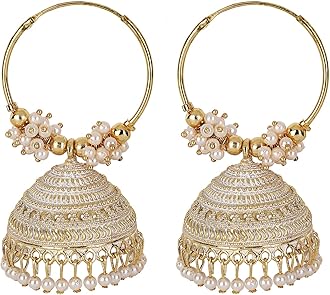 Latest Stylish Traditional Hoop Jhumki Earrings for Women & Girls