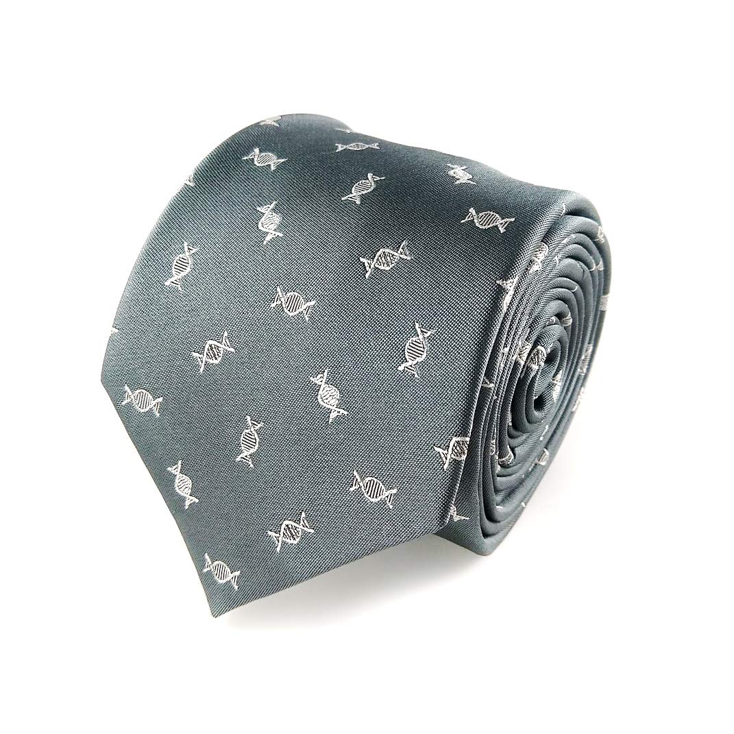 DNA Tie - Corbata de biología para hombre, regalo para científicos y biólogos, ADN Gris 8