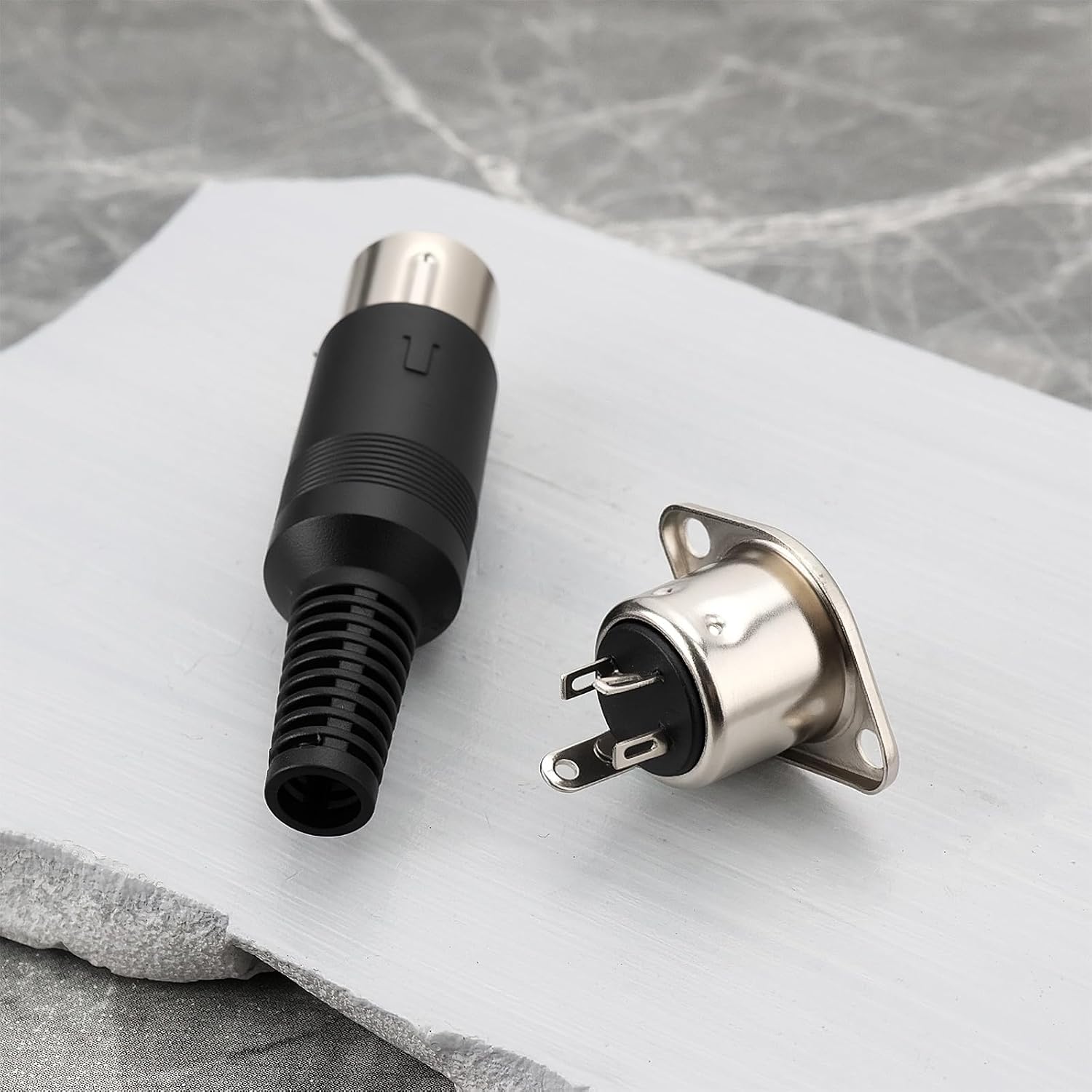 6pcs 3 Pin DIN Male Plug Female Adapter Solder Panel Mount for Digital Equipment Video Signals Chassis