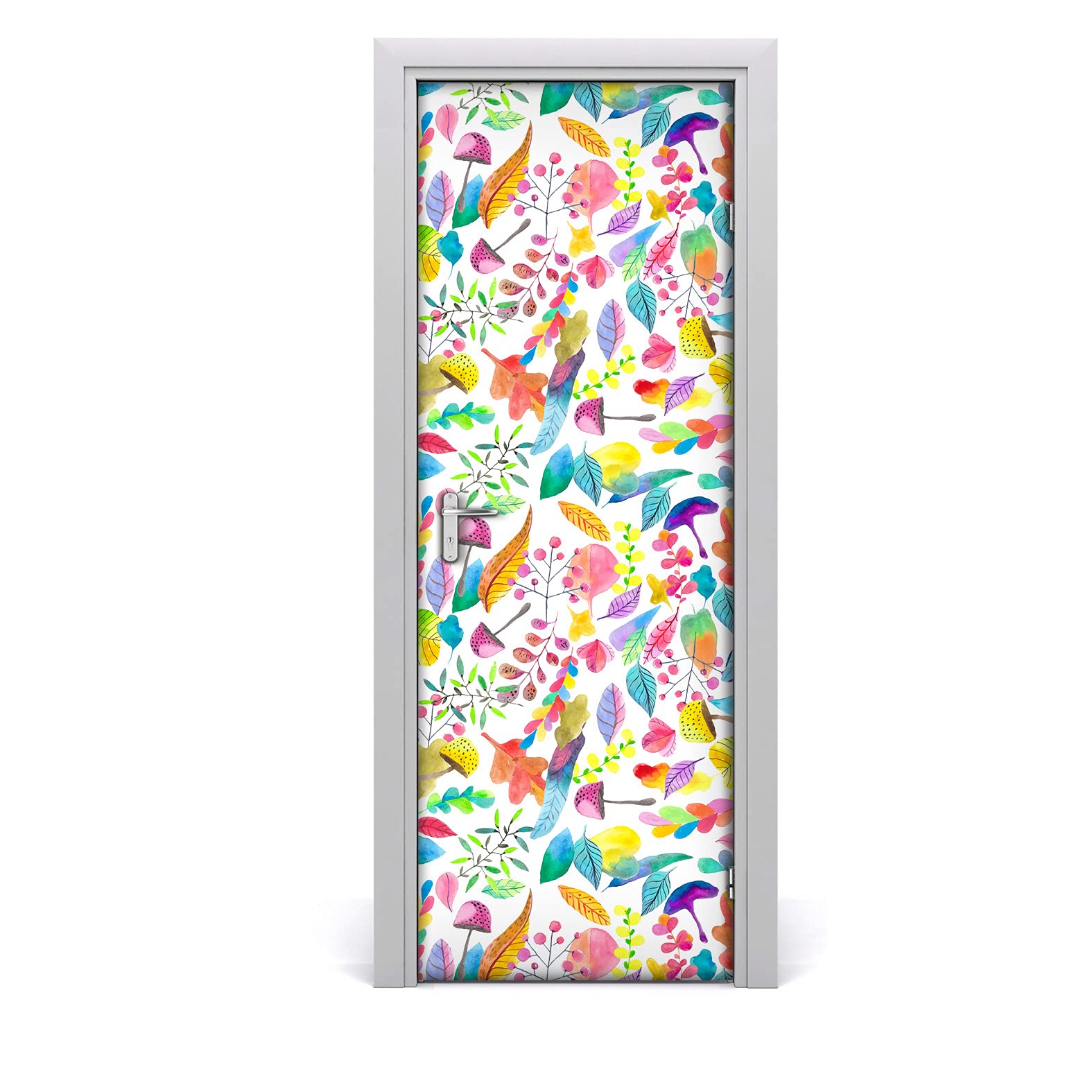 Autocollant de porte 85x200cm motif champignons d'automne par Coloray