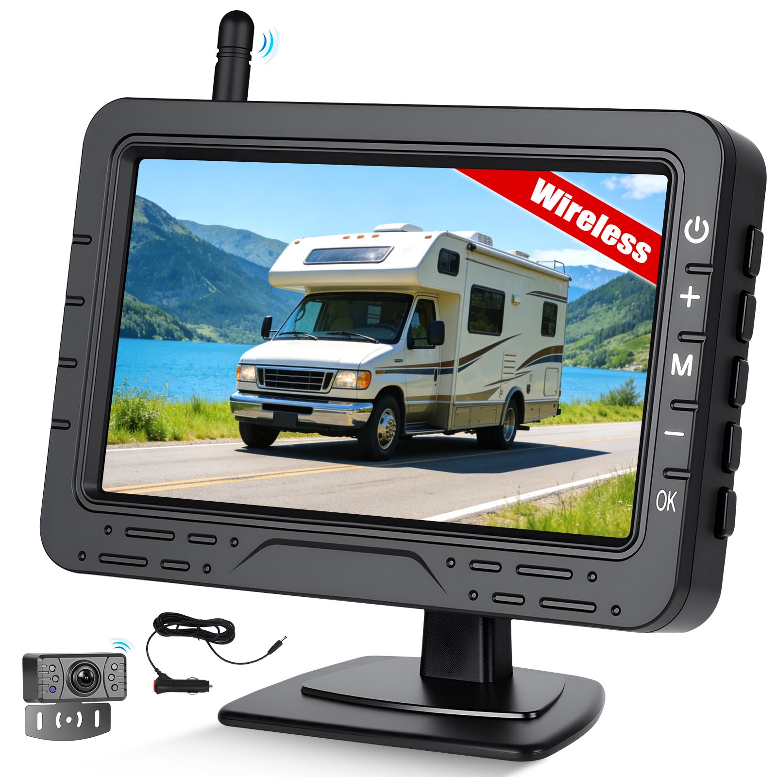SIXWIN Caméra de Recul sans Fil pour Voiture | Écran 4.3" IPS | Transmission Numérique & IP68 | Lignes Guidage Réglables | Installation Facile Universelle (Voiture/Camion)