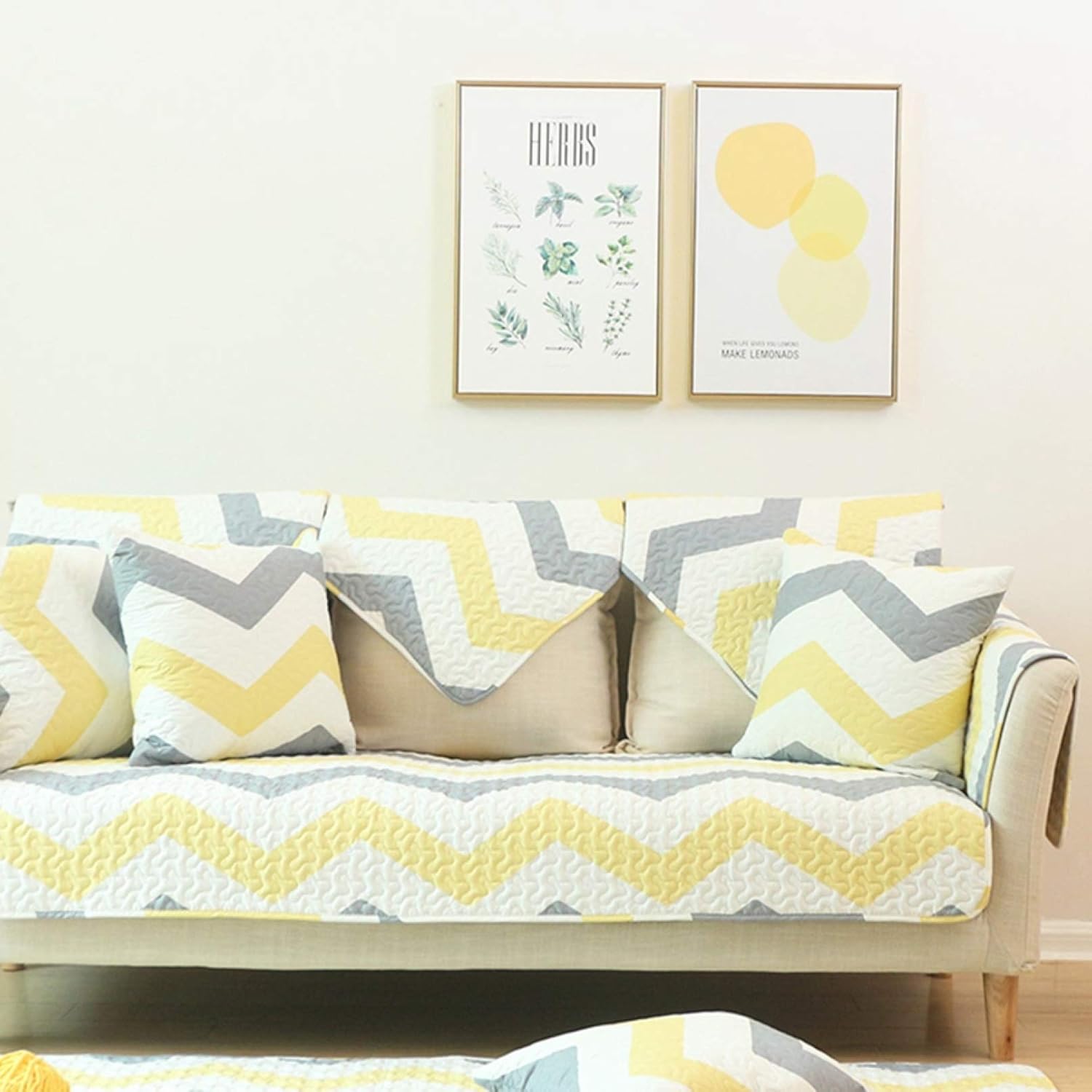 シンプル 四季通用 滑り止め キルト ソファーカバー 綿 厚手 110*180cm 汚れに強い キルティング マルチカバー ラグ 長