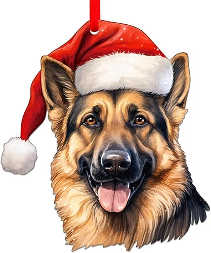 Adornos colgantes de pastor alemán para árbol de Navidad, adorno de pastor alemán, regalo para mujeres, perros, decoración de Navidad para amantes
