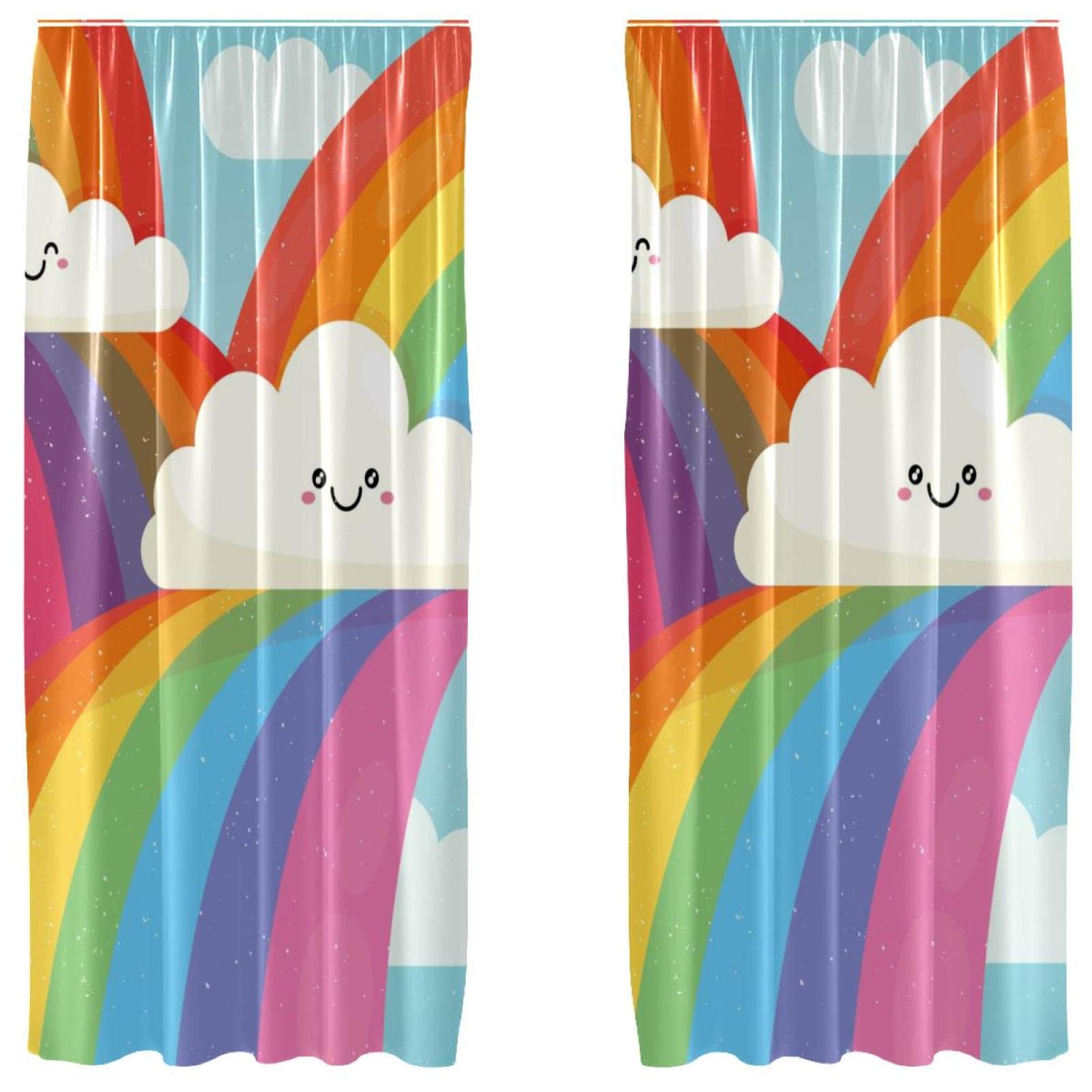 Cortinas de nubes azules para decorar el dormitorio infantil, 2 paneles de 55 x 84"