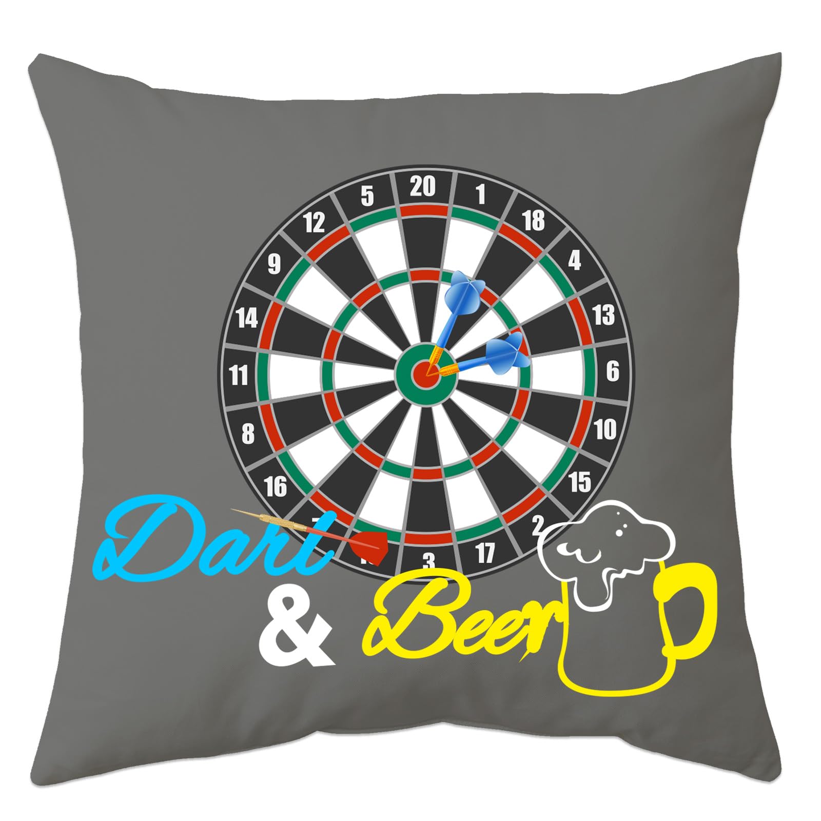 Anicy Dart Zubehör Bier Geschenke für Männer - Personalisierte Geschenk Dart Surround Kissenbezug, Originelles Geschenk für Männer zum Geburtstag, Männertag, Vatertag und Weihnachten, 45x45cm
