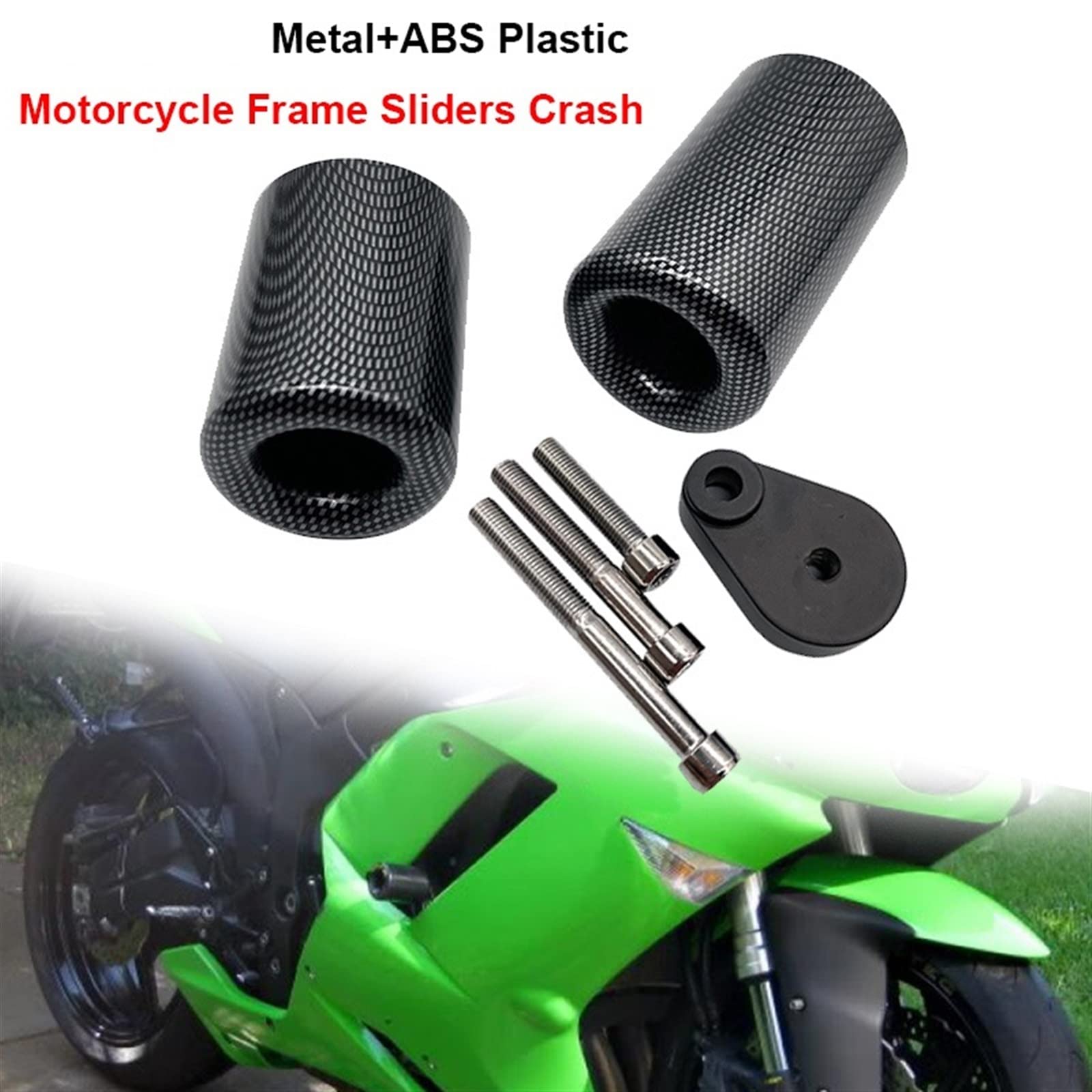 Bez Cięcia Akcesoria Motocyklowe Suwaki Ramy Crash Ochrona Przed Upadkiem Dla Kawasaki Dla Ninja ZX-6R ZX6R ZX 6R 636 2007 2008 (Color : Carbon)