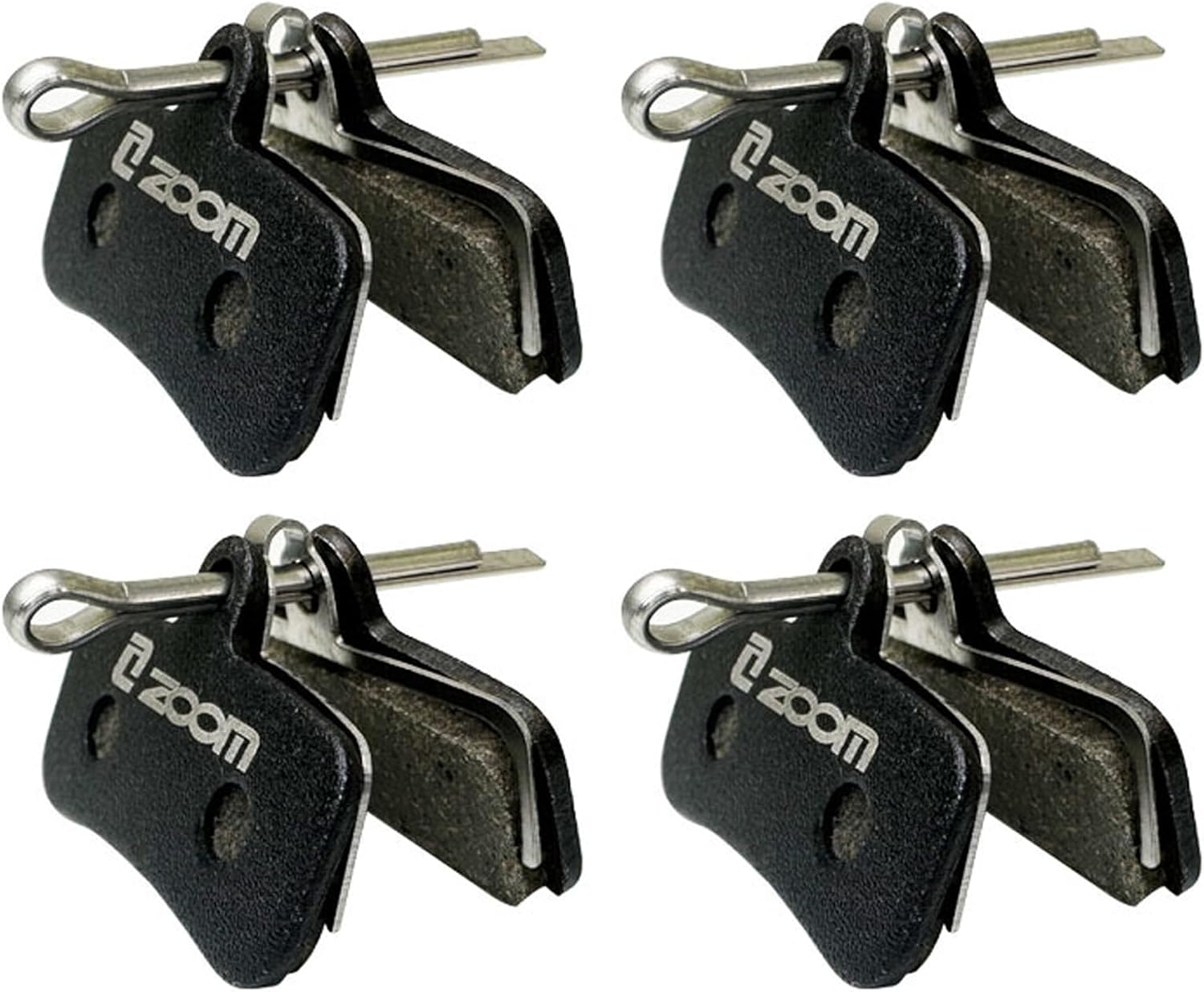 JFOYH Zoom 4-Piston Disc Brake Pads for Zoom HB876 & HB876E, Semi-Metallic Replacement Pads Compatible with Shimano BR-M8120 M7120 M6120 M8020 MT520 MT420, for MTB & eBike