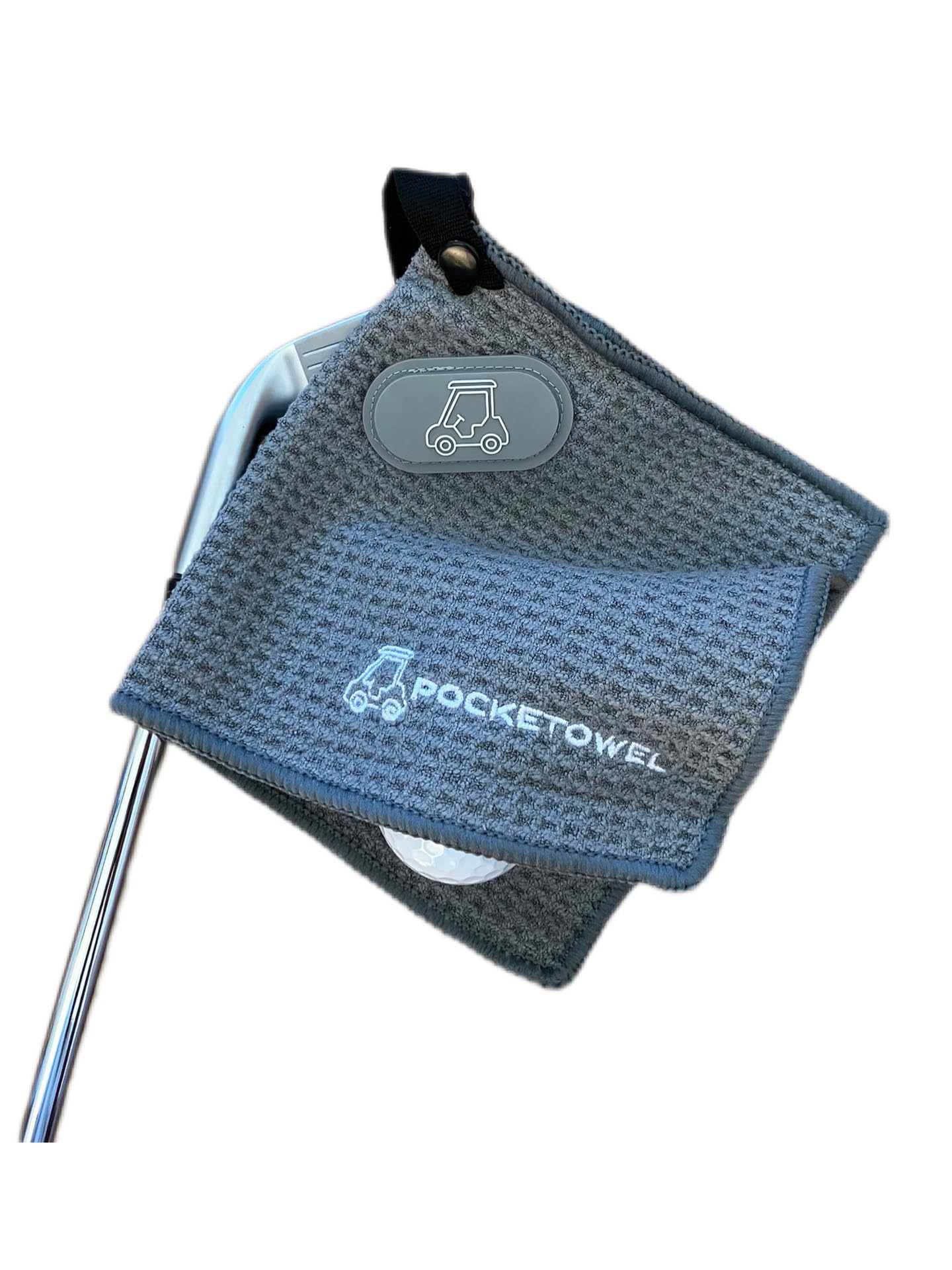 Toallas de golf magnéticas, pequeñas (gris) | Cubierta de cabeza de hierro