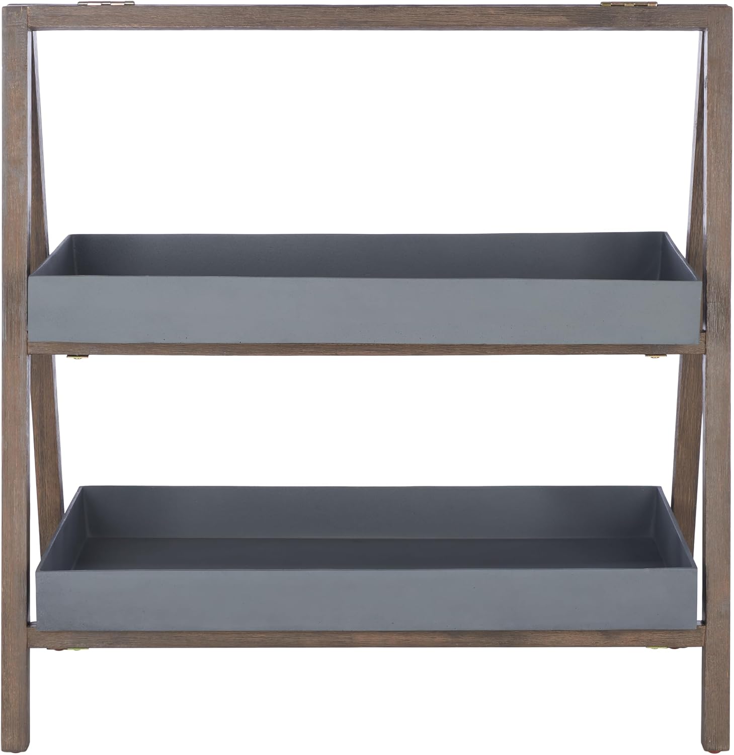 SAFAVIEH Outdoor Collection Danser Dark Walnut/Grey 2-Tier Shelf