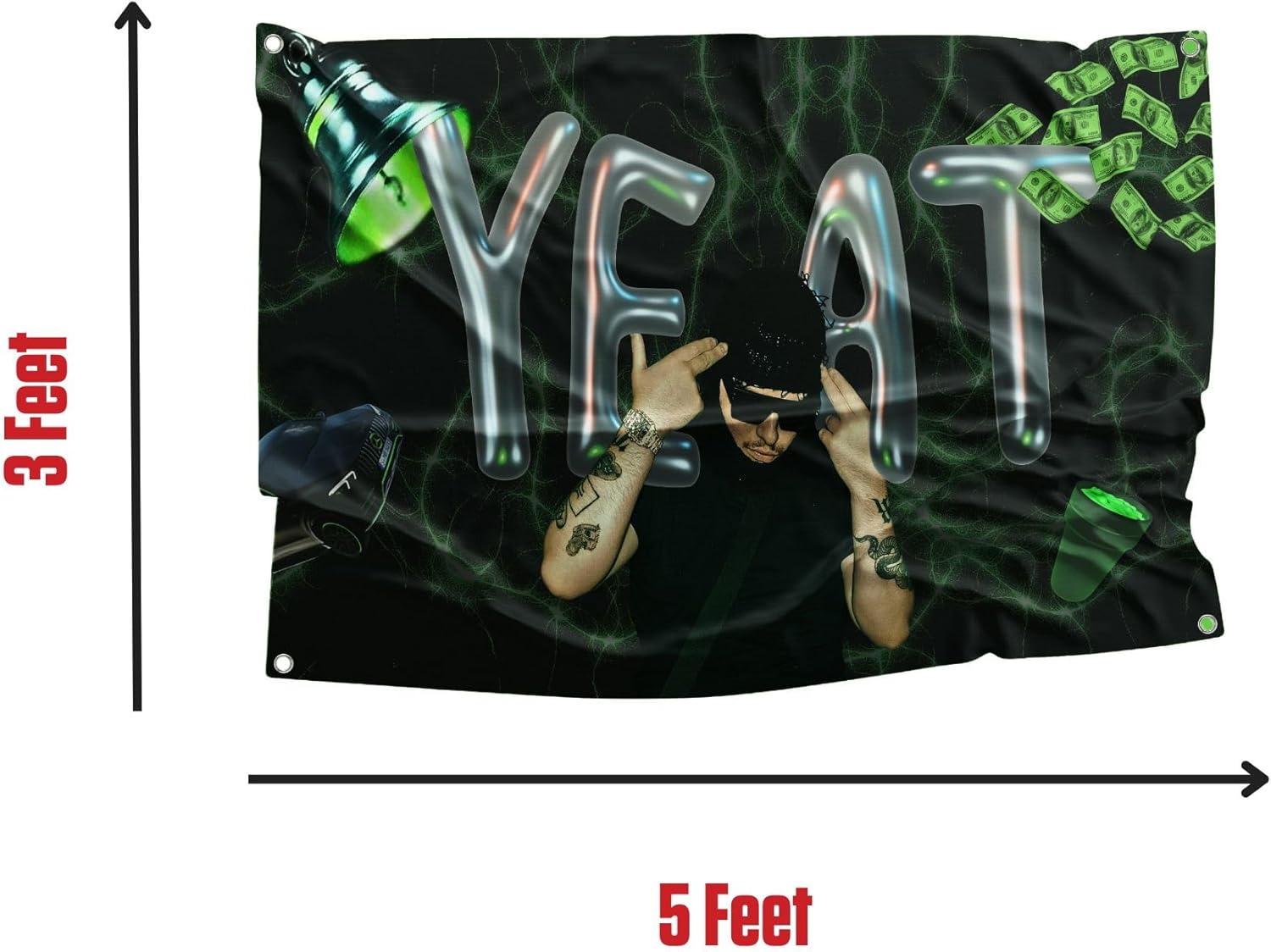 Yeat the Rapper 3x5' Music Flag for College Dorms, Rooms