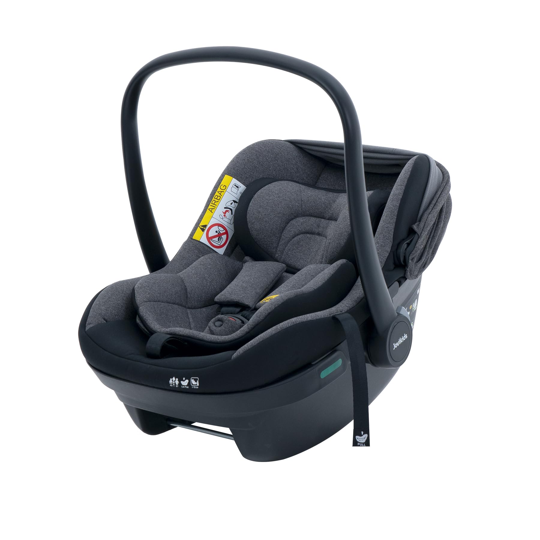 Jovikids Silla Coche Bebé ECE R129, Protección contra Impactos Laterales, Reposacabezas Ajustable, Silla de Coche Viajes para Recién Nacidos Grupo 0/0+, de 40 a 87 cm, 0-18 Meses (Negro)