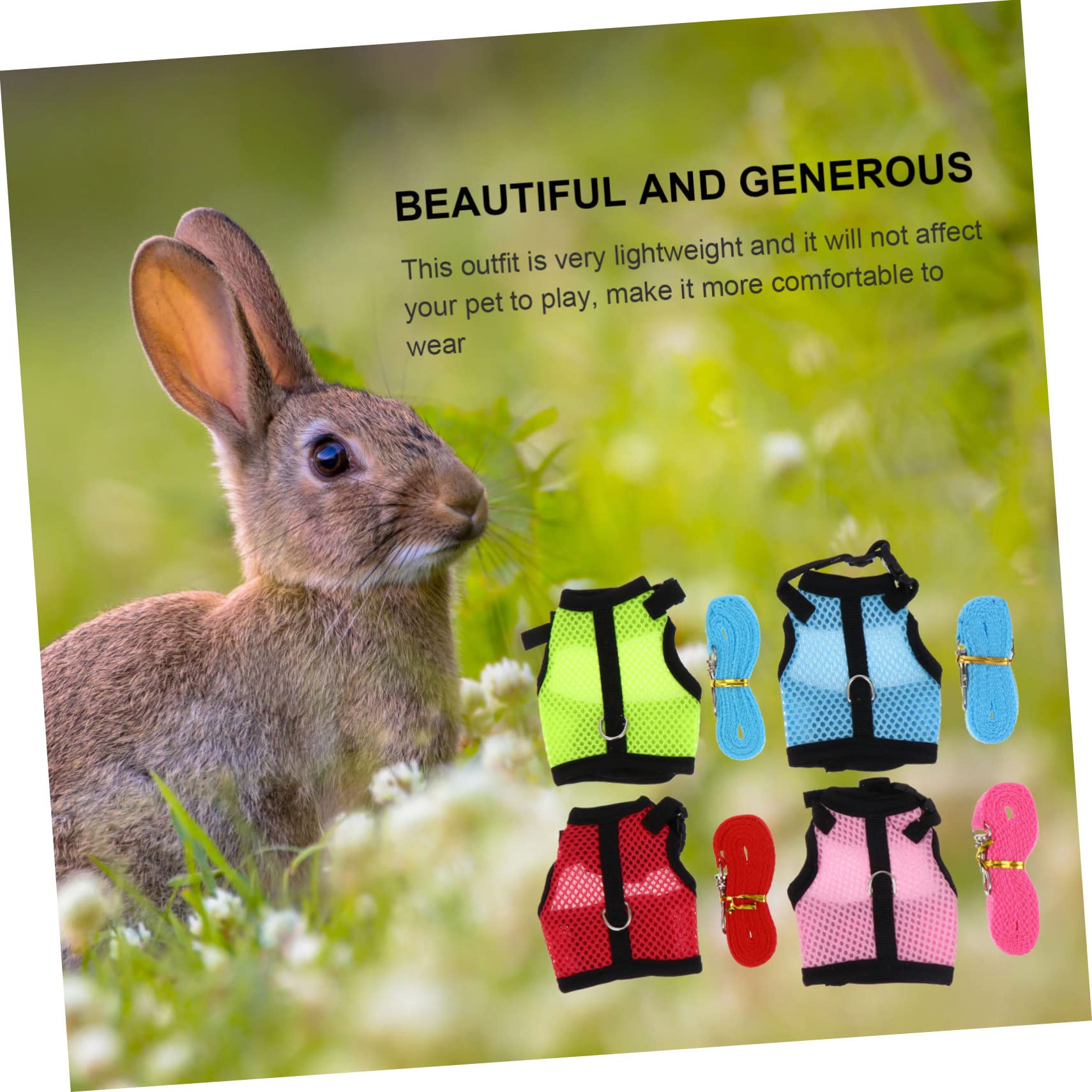 BESPORTBLE 12stücke Kühles Mesh-Geschirr Für Kleine Haustiere Inklusive Leine Für Outdoor- Mit Kaninchen Hamstern Und Meerschweinchen Zufällige Auswahl