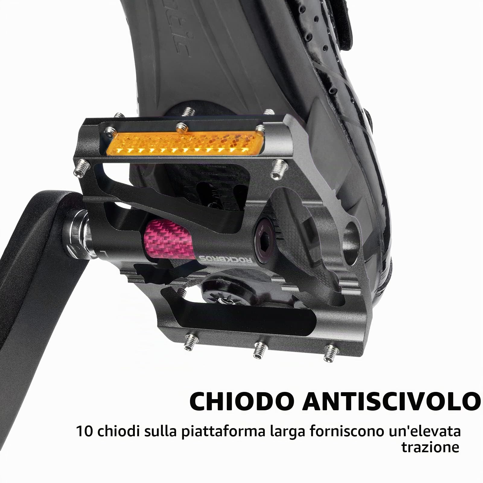 ROCKBROS Pedali per Bicicletta, Pedale MTB in Lega di Alluminio 9/16 "con Cuscinetti Sigillati Pedali Antiscivolo Nero/Blu