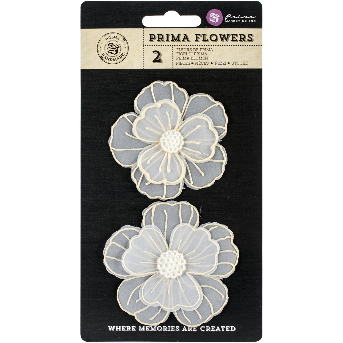 Prima MarketingEvening Sunset Paintable Vellum Flowers, 2.75-Inch, 2-Pack