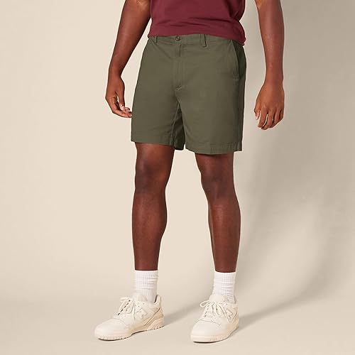 Miniatura 6 de Tienda Essentials - Pantalón corto ajustado para hombre, 7 pulgadas, Verde Oliva, 38