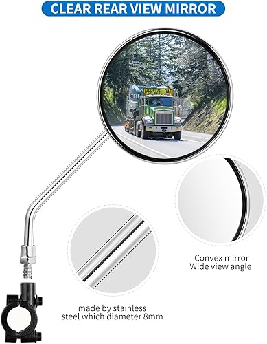 Miniatura 3 de Espejo retrovisor para manillar de bicicleta, universal, ajustable, giratorio, vintage, seguro, transparente, para bicicleta de montaña, carretera,