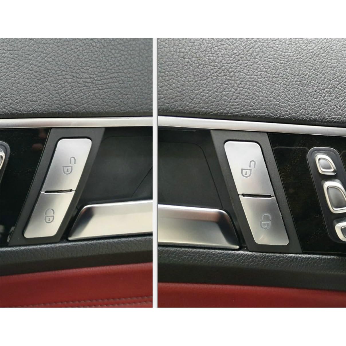 Driver Passenger Side Door Lock Unlock Switch Button Trim Cover Replacement Compatible for Mercedes Benz C-Class W204 C180 C250 C300 C350 2007-2014,E-Class W212 2010-2015 (Silver)