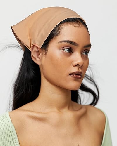 Miniatura 4 de AWAYTR 3 unidades de bandana para el cabello para mujeres y niñas, bufanda para el cabello, bandana de doble capa triangular, pañuelo