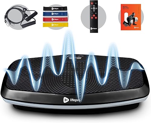 LifePro Hovert - Máquina de placa de vibración 3D, oscilación de motor doble, máquina de plataforma de vibración lateral + 3D de movimiento, máquina