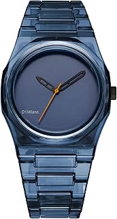 ساعة يد أنالوج NYBJ05 كوارتز نايلون بعقارب ومينا أزرق للجنسين من دي 1 ميلانو، أزرق