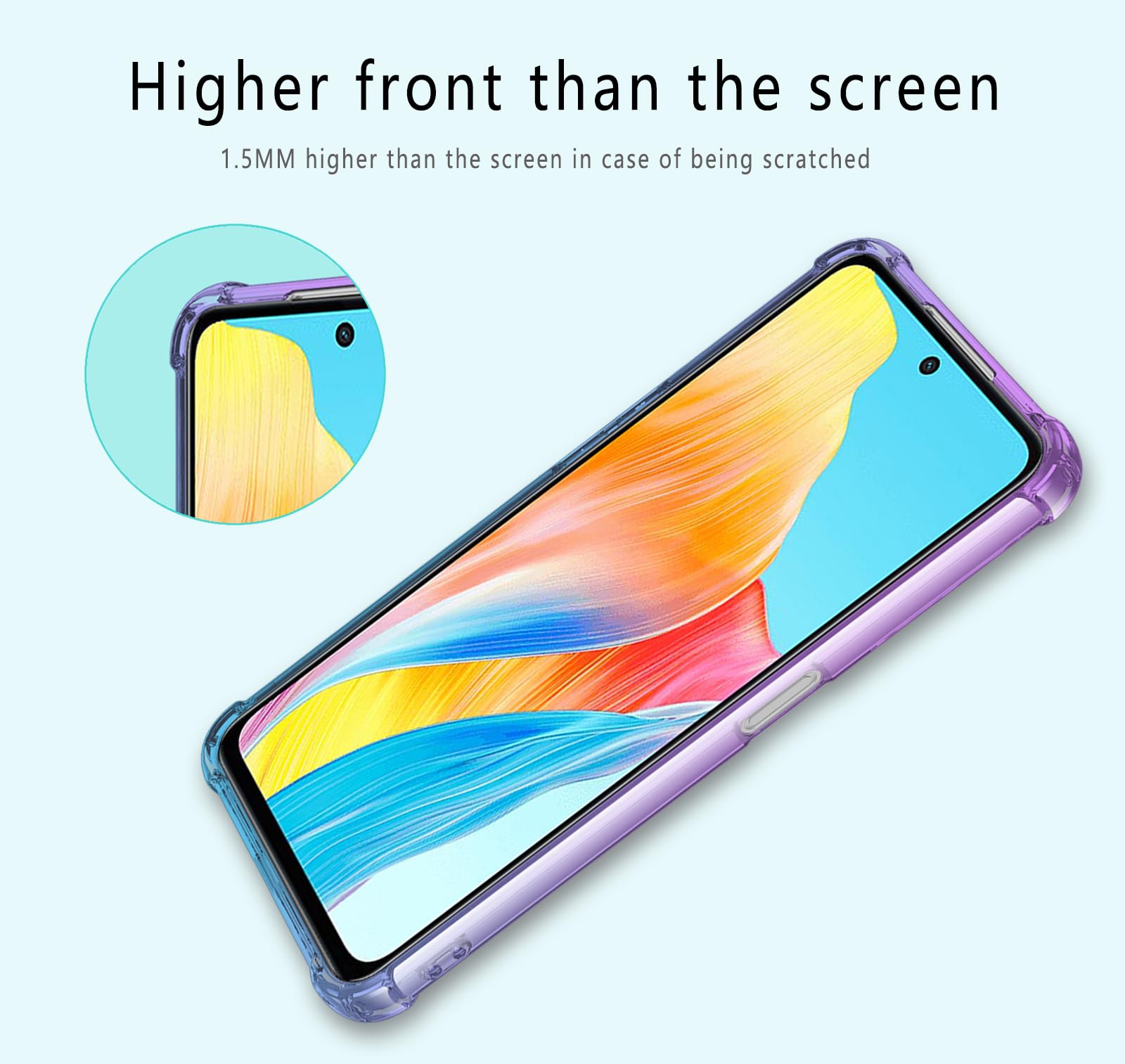 HAOYE Cover Per OPPO A98 5G – Custodia TPU Ultra Sottile Con Placcatura Colorata E Airbag Antishock (Rosso)