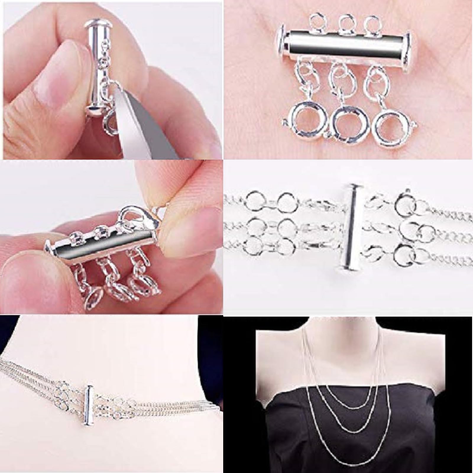 Qsvbeeqj Magnet Halskette Verschluss - Für Layering Schmuck In Gold & Silber