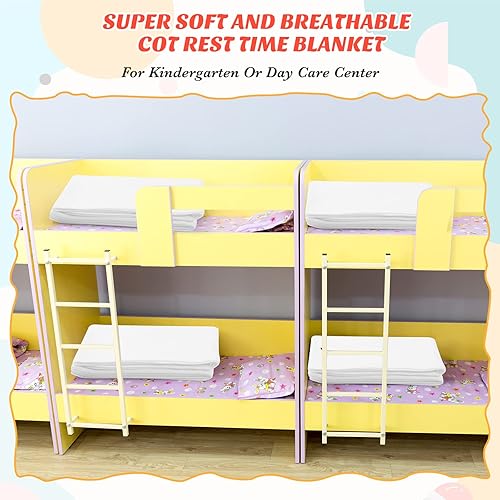 Miniatura 6 de Lounsweer Manta polar para cuna de guardería, paquete de 10, 39 x 59 pulgadas, color blanco