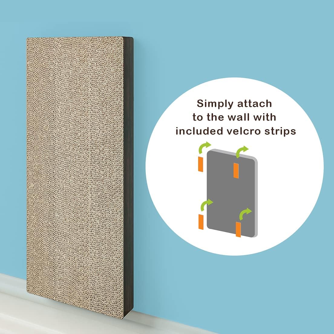 Espresso Wall Mounted Cat Scratcher with Organic Catnip