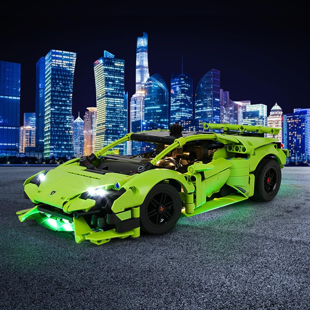 Kyglaring LED Lighting Kit for Lego Technic Lamborghini Huracán Tecnica 42161 (No Model) - Light Set Compatible with 42161 Advanced Sports Car Model Building Kit - Without Lego Set (Remote Version)