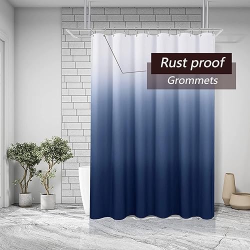 Miniatura 2 de Forro de cortina de ducha, forro de cortina de ducha ligero azul, cortinas de ducha de plástico, 72 x 72 pulgadas, forro de ducha de PEVA con 12