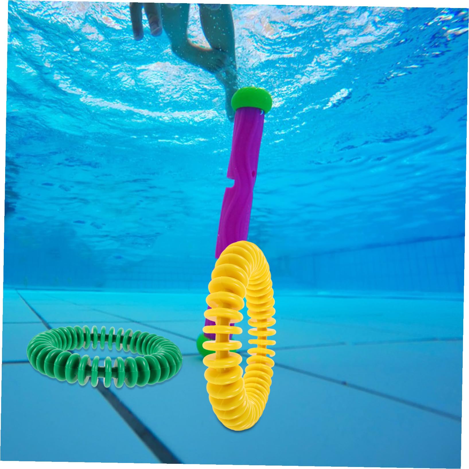 Beaupretty 4 Pièces Jeux de Plongée pour Garçon Fille Anneaux de Jet Bouées de Natation Anneaux de Natation pour Entraînement Aquatique