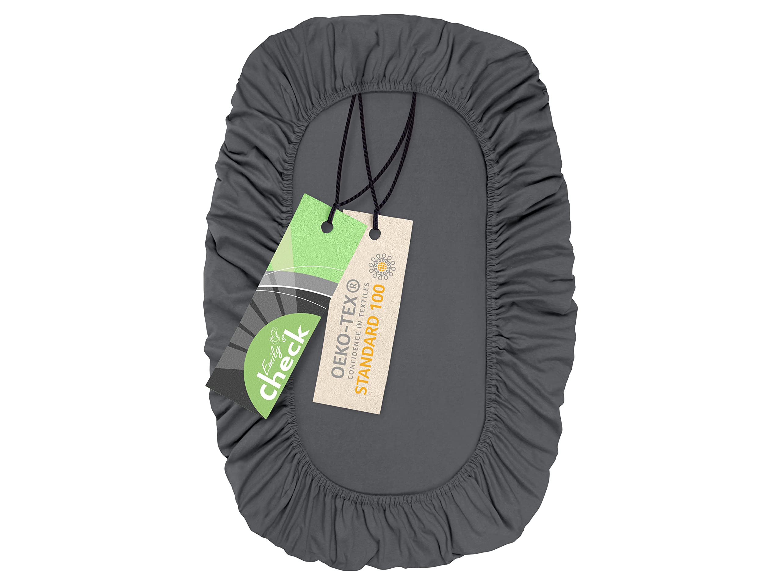 Emily´s Check Universal Fitted Cover - Opaque - Extra Elastic 1596.2325, approx. 80 x 120 cm, anthracite