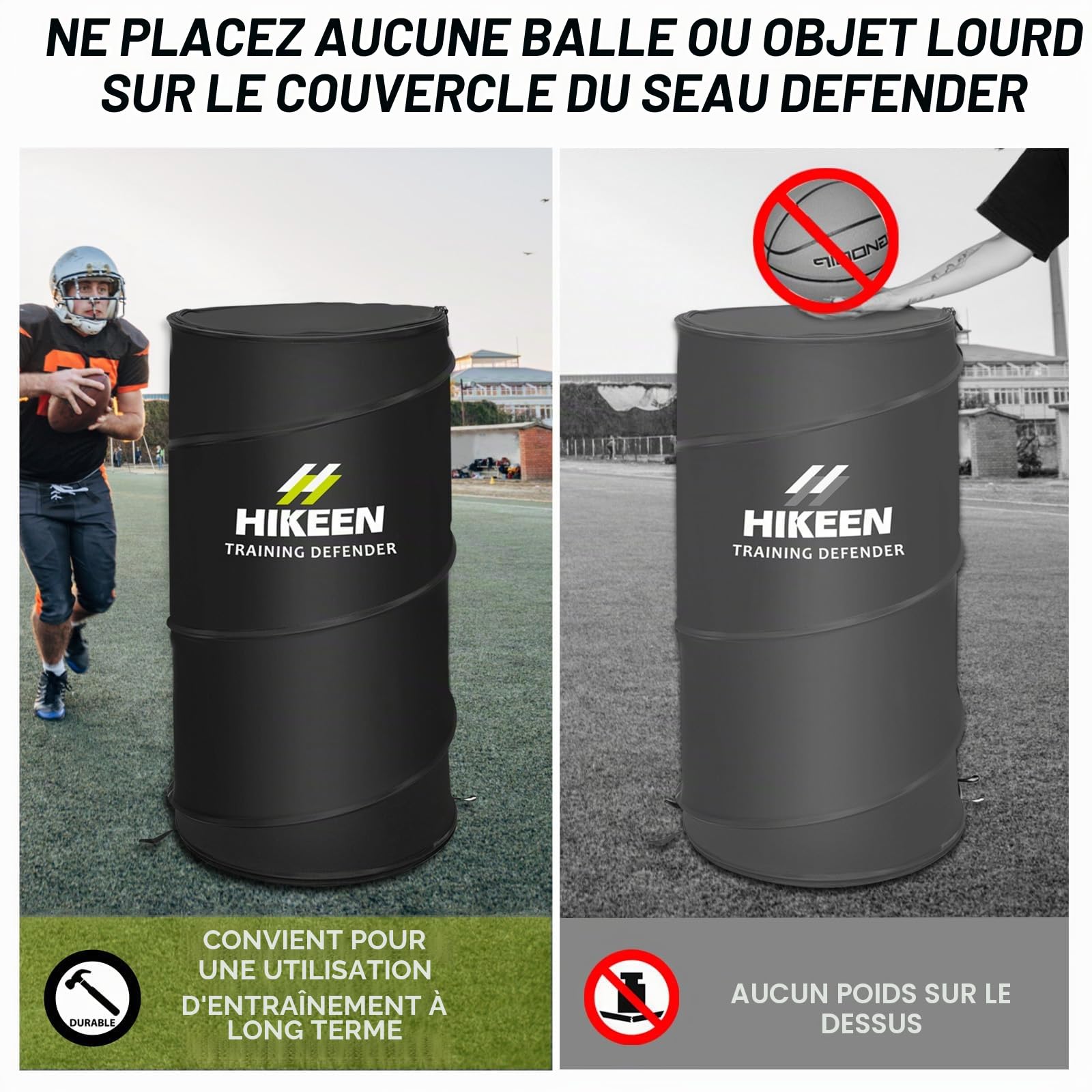 Hikeen Lot de 4 Mannequin de Défenseur de Basketball : Équipement d’Entraînement Pliable Équipement de Basket avec Impact Sécurisé, pour Basketball Football Américain, avec 1 Sac de Transport