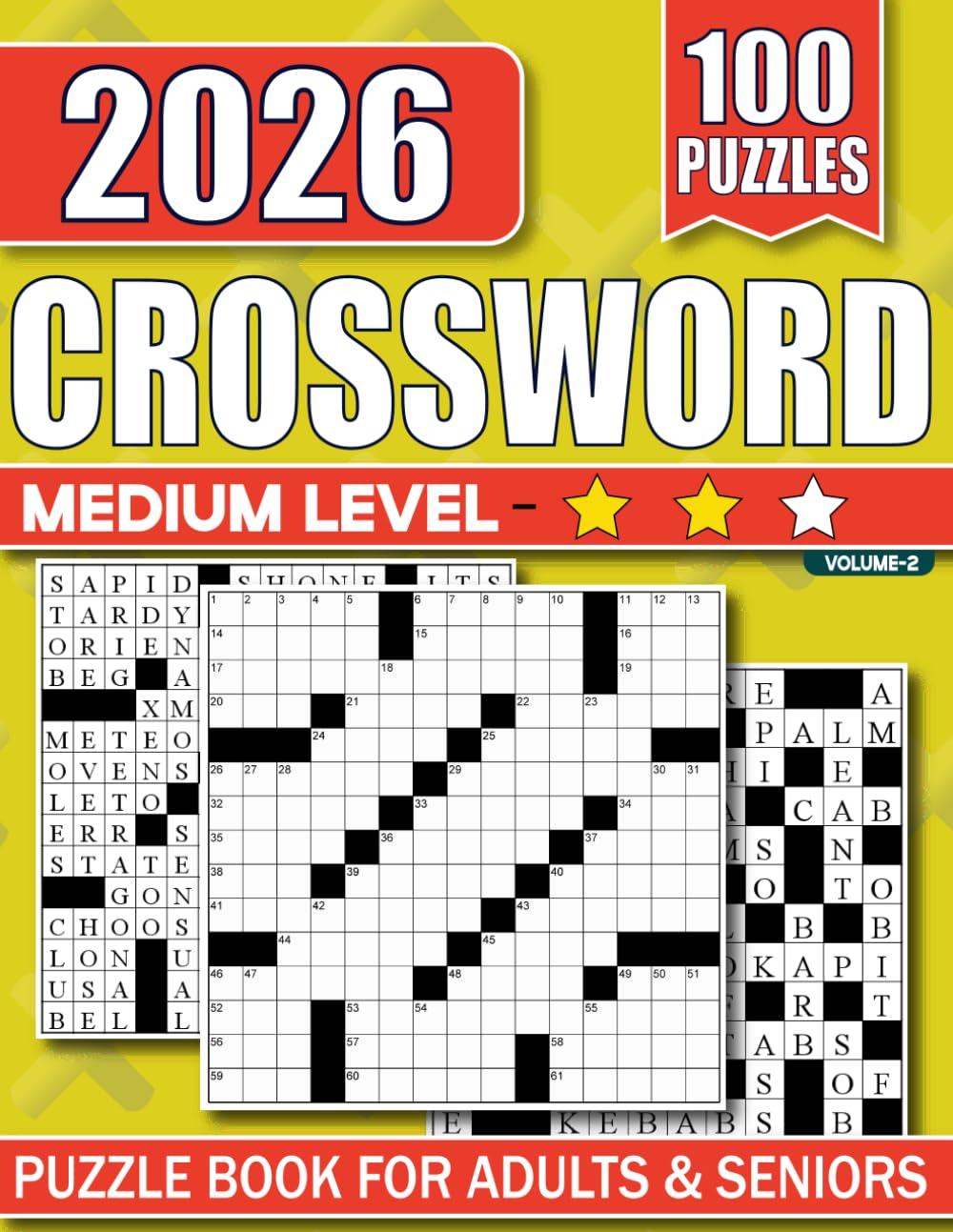 Medium Level Crossword Puzzle Book For Adults and Seniors: Boost Your Brainpower with Easy-to-Read, Fun-Filled Puzzles
