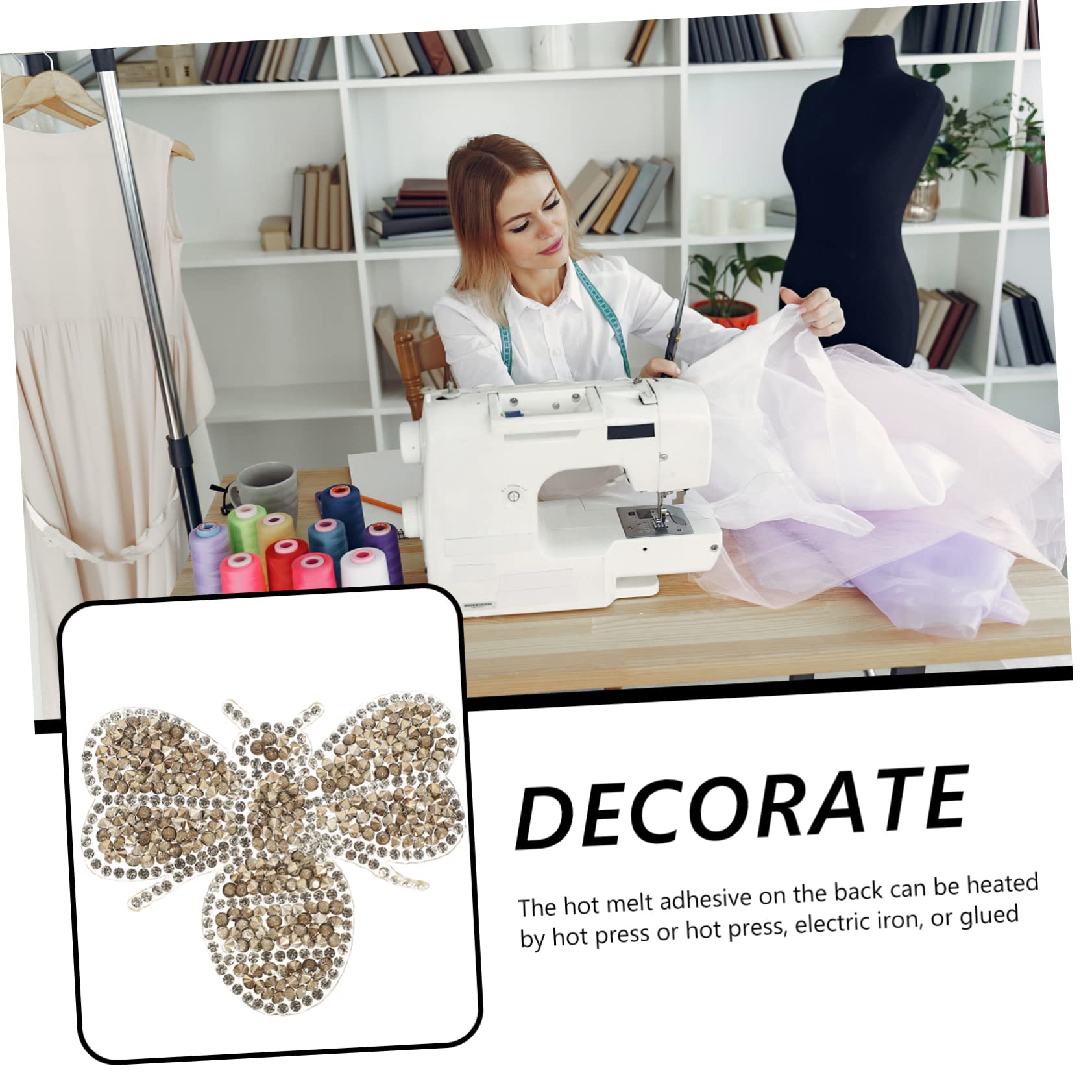 NUOBESTY 30pezzi Toppe Decorative Sostituibili Per Abbigliamento e Cappelli Patches Compatti Resistenti Per Jeans Giacche e Borse Design Ape Facili Da Applicare