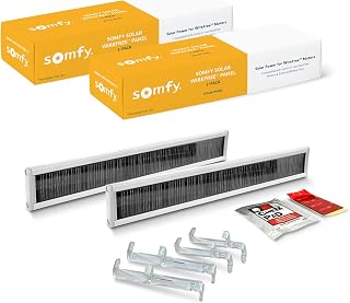Somfy Wirefree Li-ion Solar Panel Kit 2-Pack - Solar Panel Power for RTS Motorized Shades, Blinds and Curtains - Long Lasting, Easy to Install - Includes Brackets and Glass Mount Adhesive #9027294
