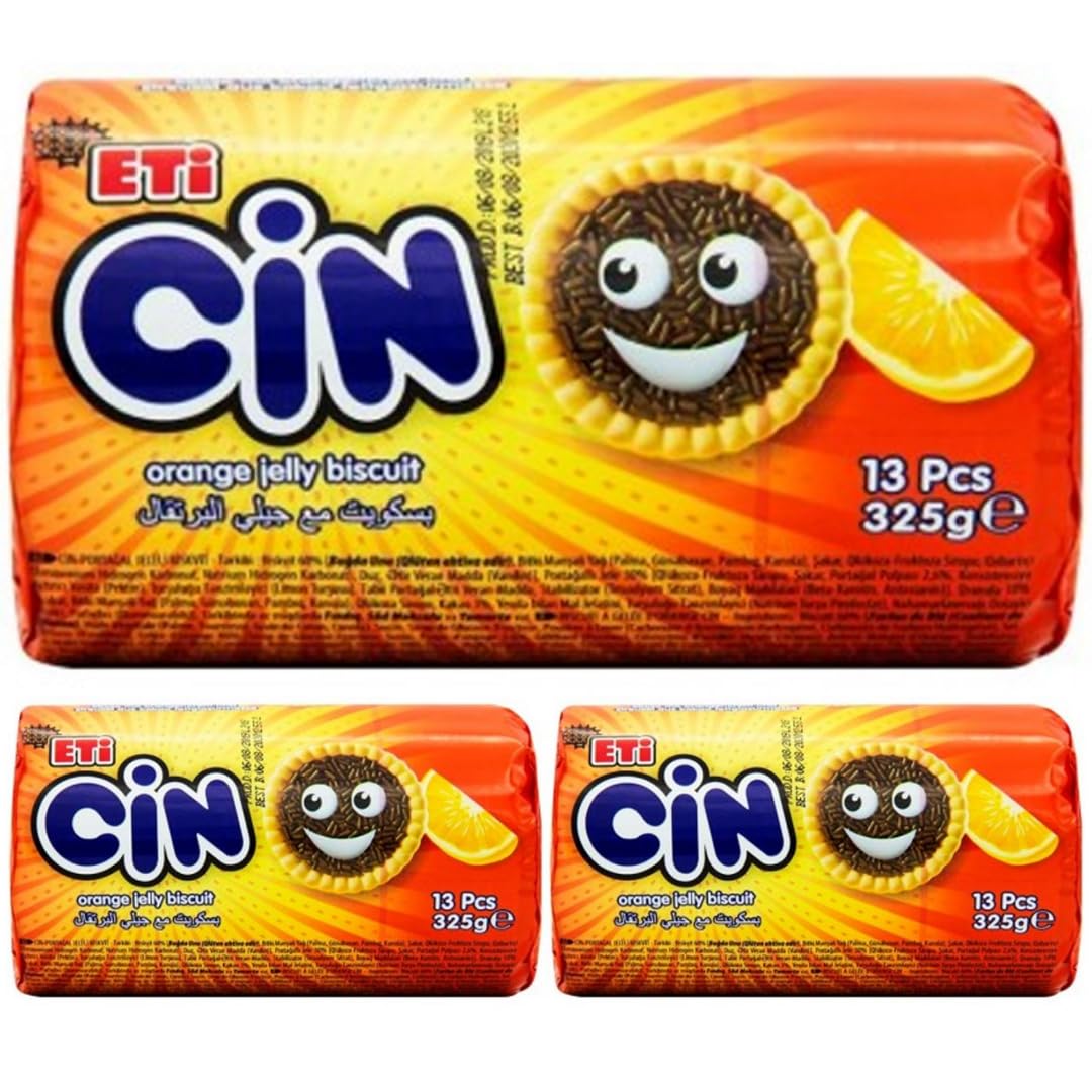 Mit Pufai Grocery, Eti Cin Orange Jelly Biscuit 325 Gramm x 3 Packs