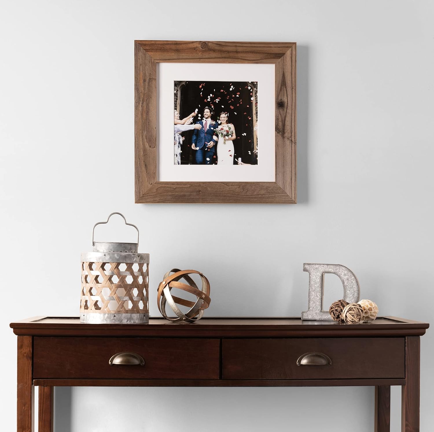ArtToFrames 12x16 Inch Brown Picture Frame, This 2.5" Custom Wood Poster Frame is Real Reclaimed Barnwood 2.5 Inch, for Your Art or Photos - Comes with Regular Glass, WOMRFB-250-NAT-12x16