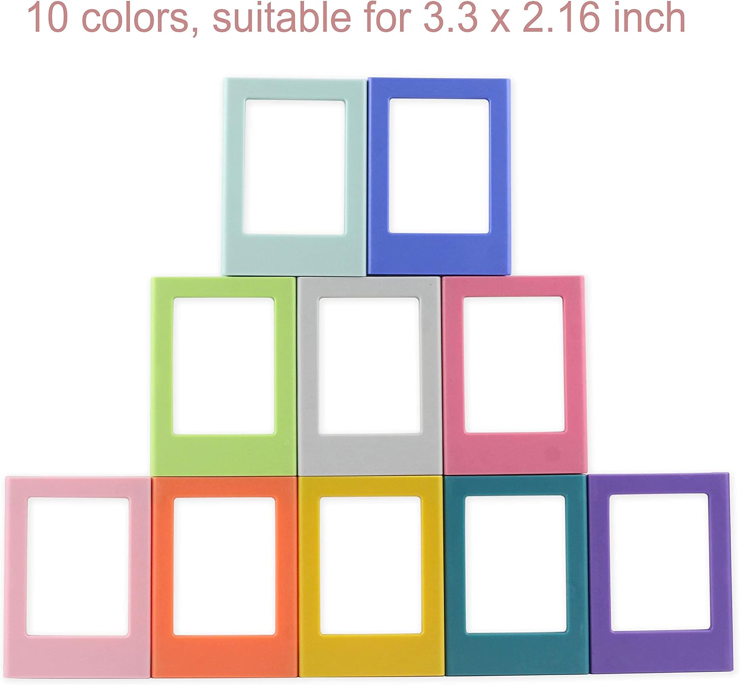 10 Pack Mini Magnetic Picture frame, 2x3" Refrigerator Magnet Photo Frame for Fujifilm Polaroid Instax Mini, Small Picture Holder for Fridge Table Locker Whiteboard