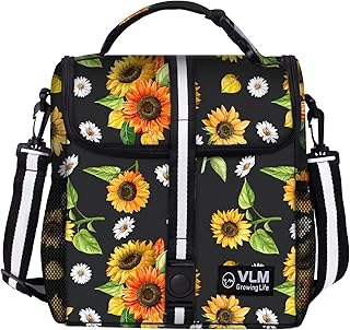 VLM Lunch Box for Women, Insulated Lunch Bag Women with Adjustable Shoulder Strap, Cute Lunch Tote Bag for Work,Picnic,Camping