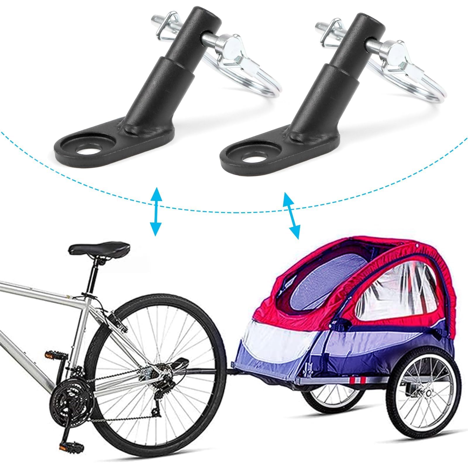 Gancio per bicicletta 2 pezzi con perno di sicurezza per cani bambini animali domestici